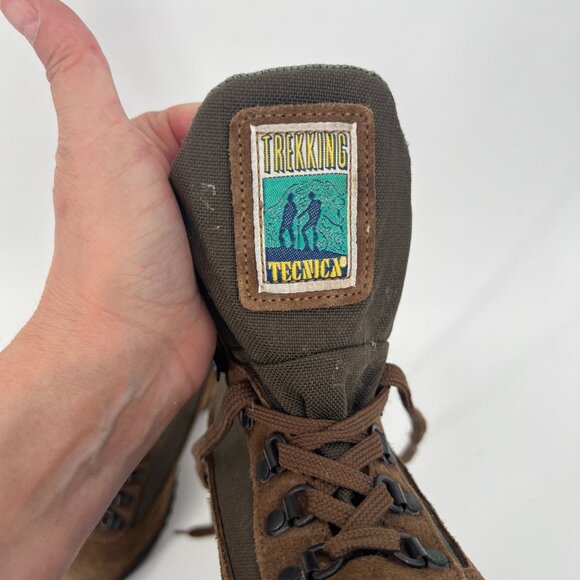 Vintage Tecnica Gore-Tex Brown Hiking Boots With Suede & Canvas Uppers W size 6 - Picture 8 of 11